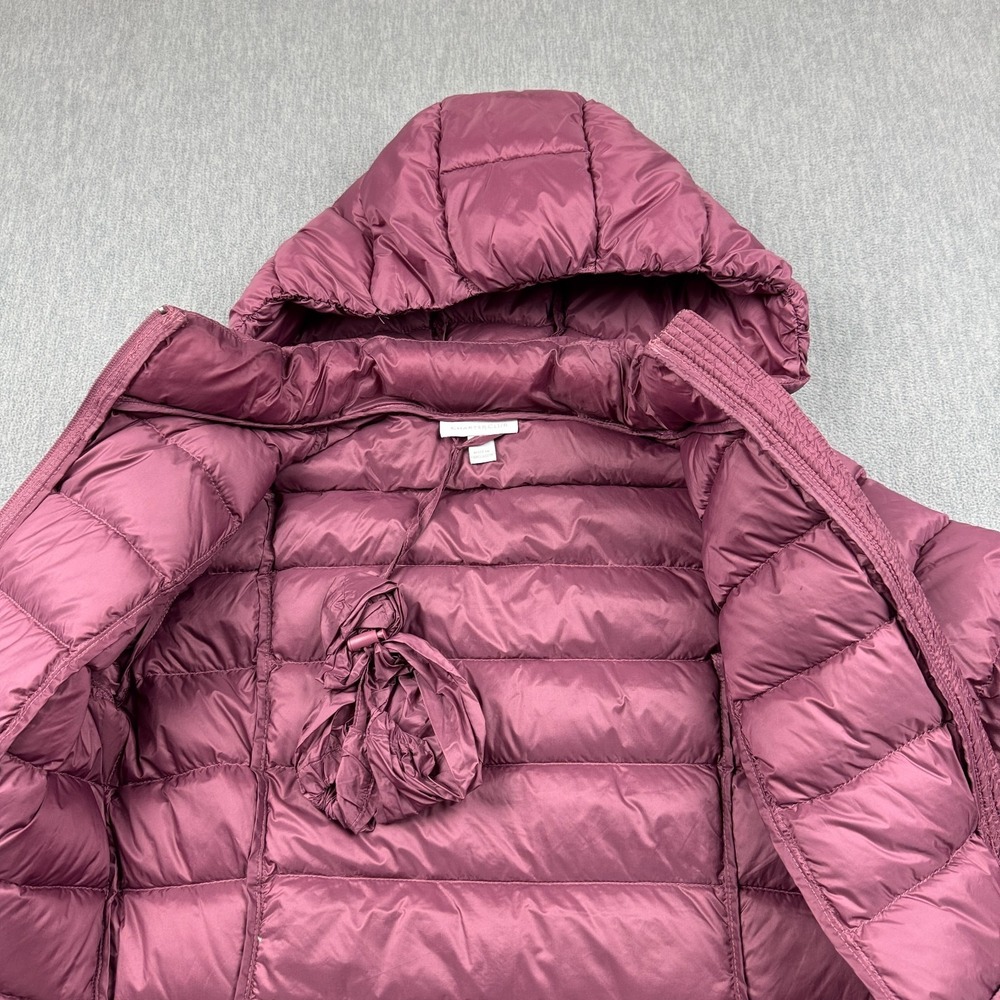 Charter Club Puffer Jacket Womens XS Pink Hooded Full Zip Packable Down Outdoor - Picture 4 of 11